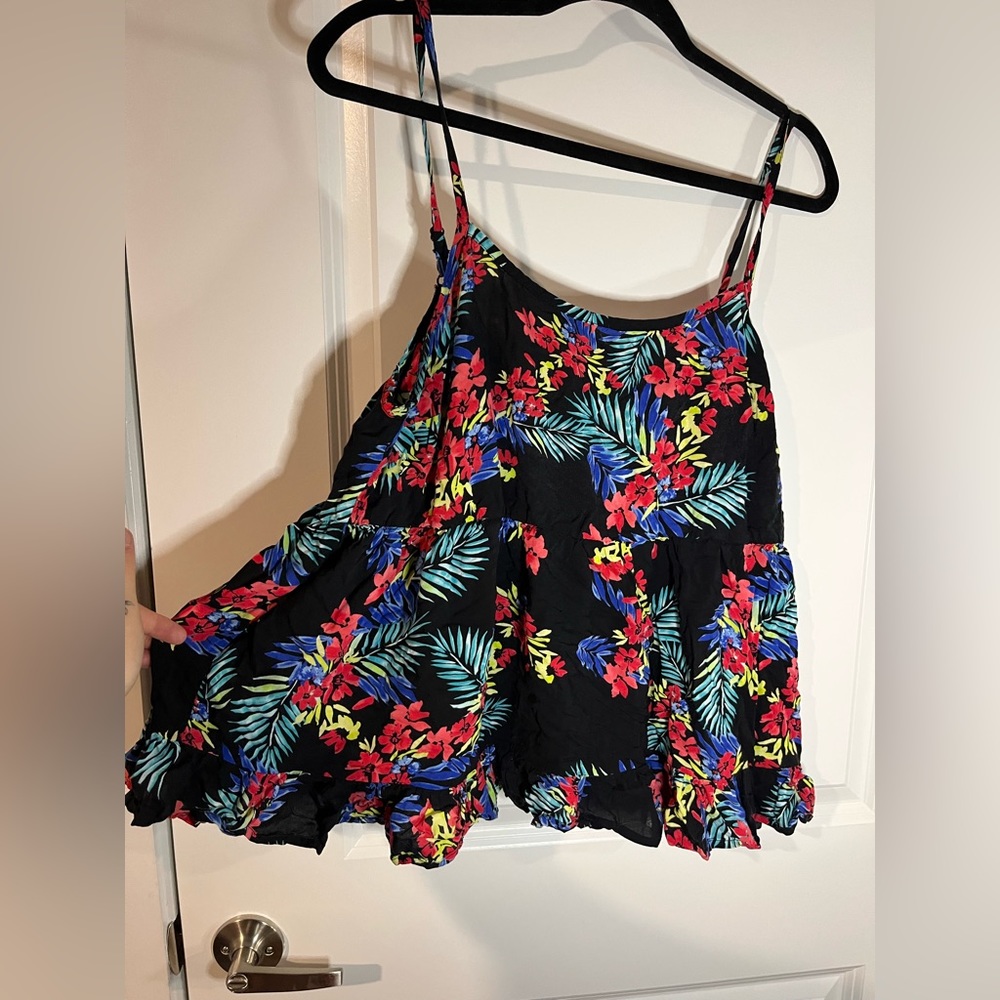 TORRID Vibrant Floral Patterned Flowy Skirted Tank Top Size 1